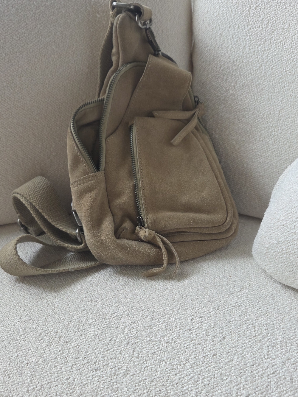 Freepeople Suede Sling Bag in Taupe - Casual Crossbody